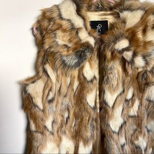 Rachel Zoe faux fur collared vest
